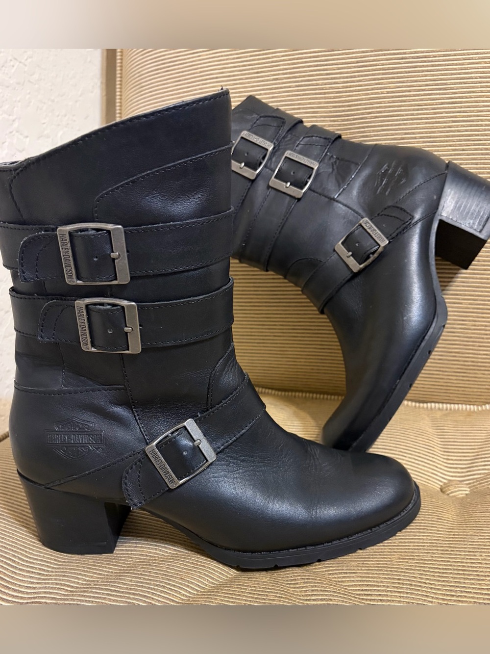 Harley-Davidson Holly Women's Black Leather Boot in Black - Size 8.5